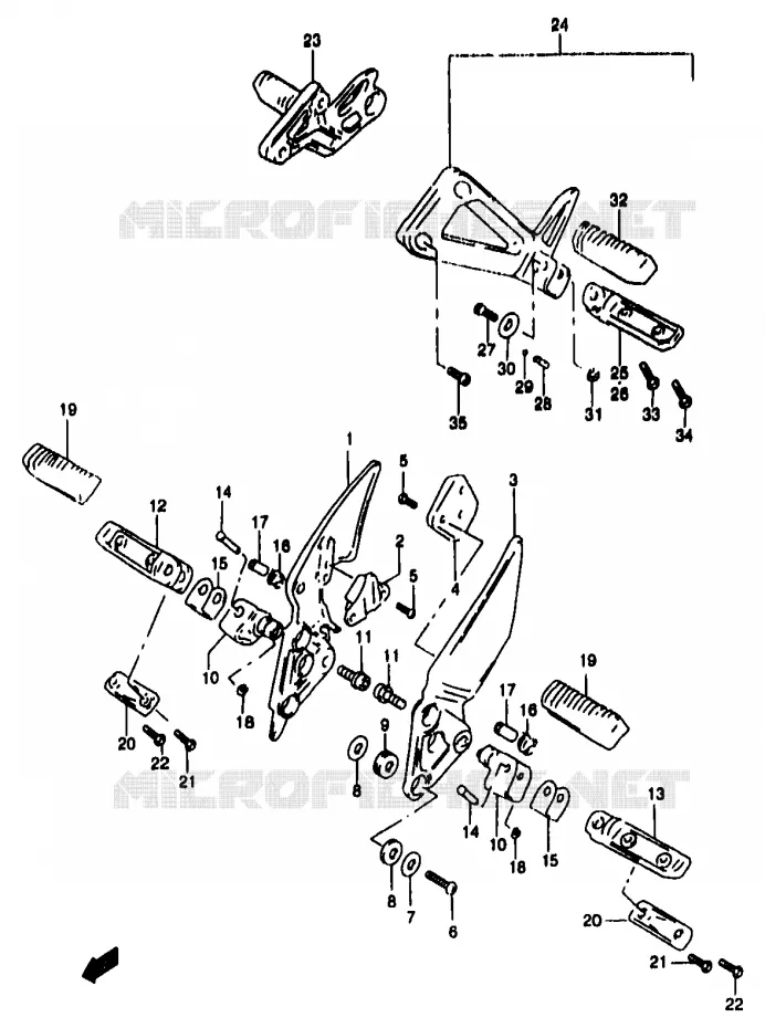 FOOTREST (MODELE T) Suzuki MOTO 1200 BANDIT 1999  GSF1200SAX(T/V/W/X/Y)