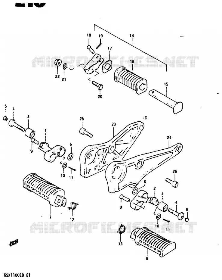FOOTREST (MODELE Z) Suzuki MOTO 1100 GSX-E 1983  GSX1100EXD(Z/D)