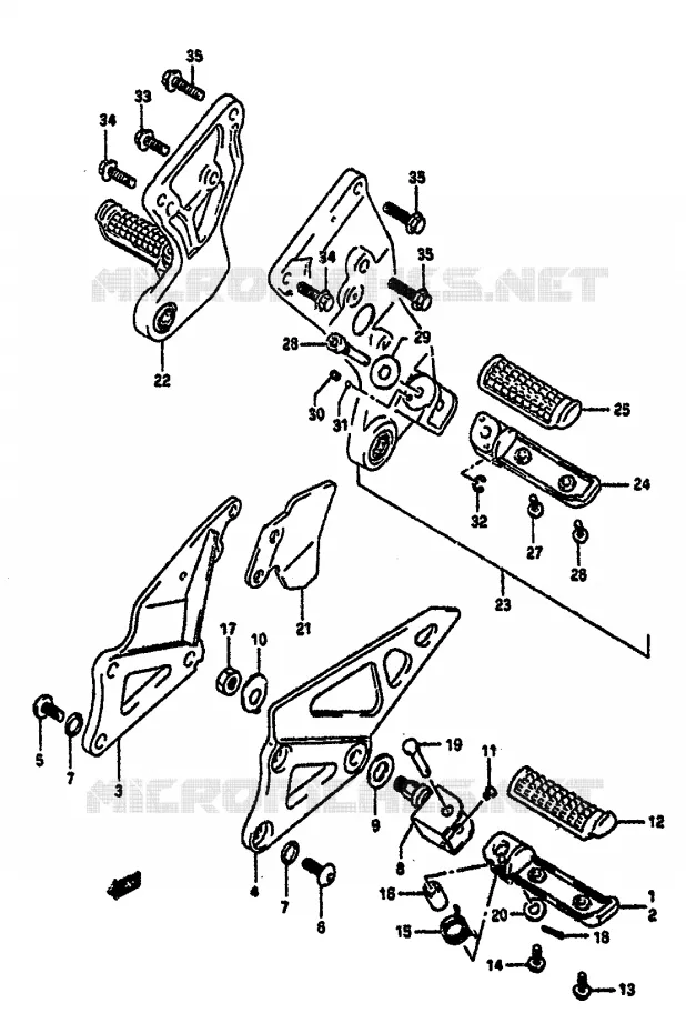 FOOTREST Suzuki MOTO 1100 GSX-R 1992  GSX-R1100 N (M/N)