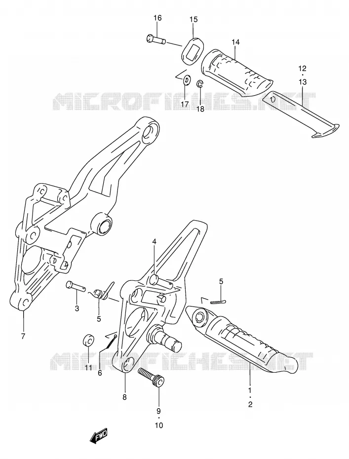 FOOTREST Suzuki MOTO 250 GSX 1994  GSX250FR(E24)