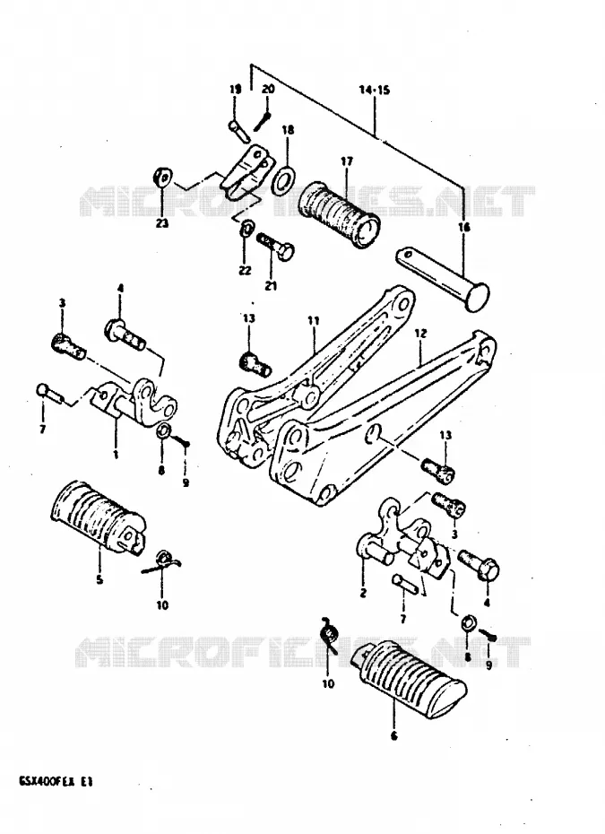 FOOTREST Suzuki MOTO 400 GSX 1981  GSX400FEX