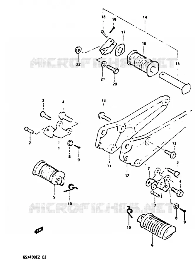 FOOTREST Suzuki MOTO 400 GSX 1982  GSX400EZ