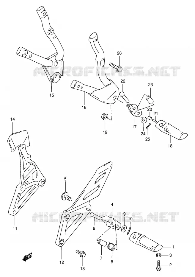 FOOTREST Suzuki MOTO 400 GSX-R 1991  GSX-R400RM(E30)
