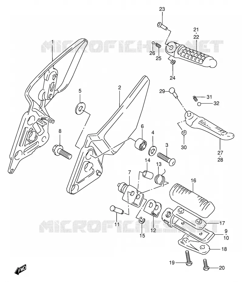 FOOTREST Suzuki MOTO 600 BANDIT 1998  GSF600SW(E2)