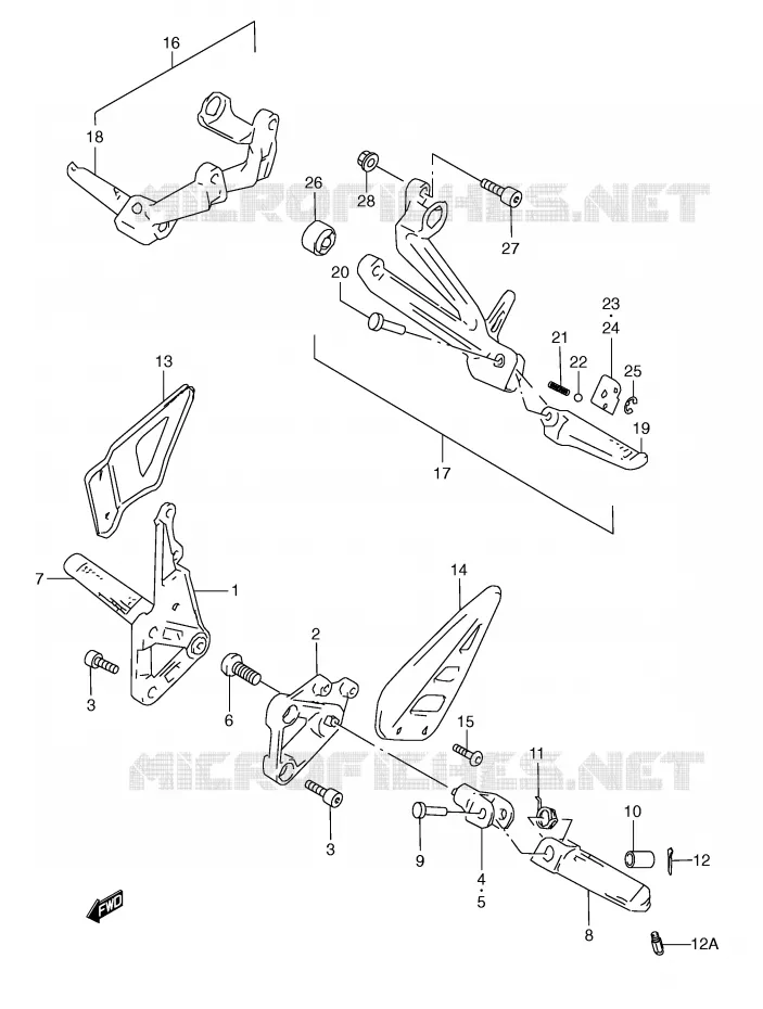 FOOTREST Suzuki MOTO 600 GSX-R 2000  GSX-R600Y(E2)