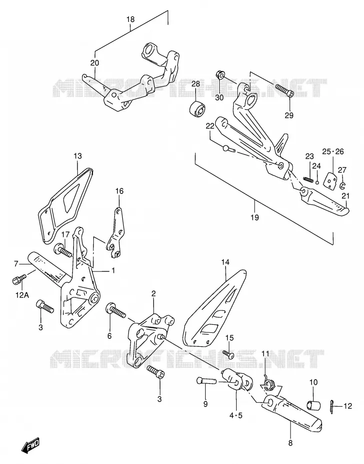 FOOTREST Suzuki MOTO 750 GSX-R 1998  GSX-R750W(E2)