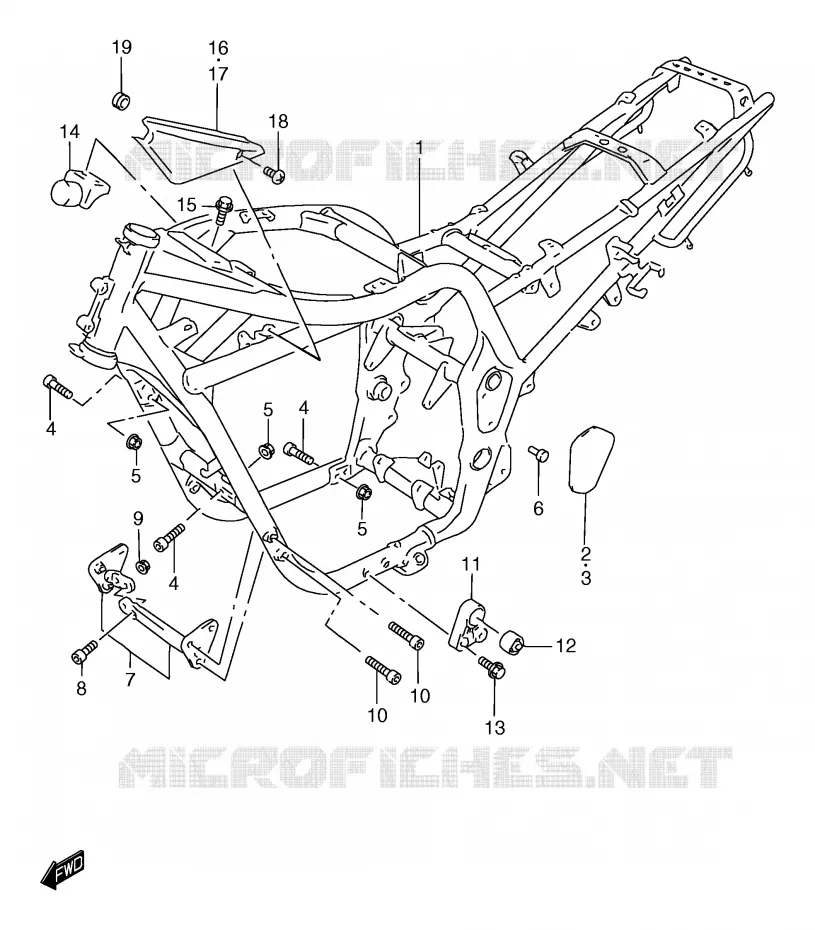 FRAME (GSF1200SAW) Suzuki MOTO 1200 BANDIT 2000  GSF1200SY(E2)