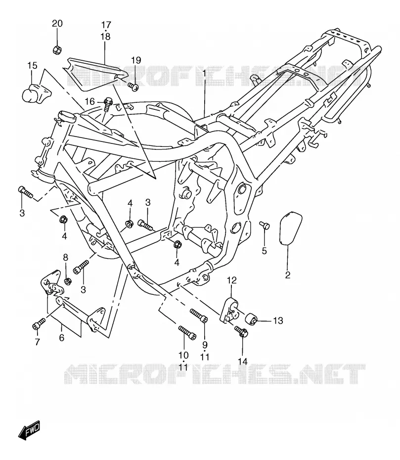 FRAME (GSF1200T/ST/V/SV) Suzuki MOTO 1200 BANDIT 2000  GSF1200SAY(E2)