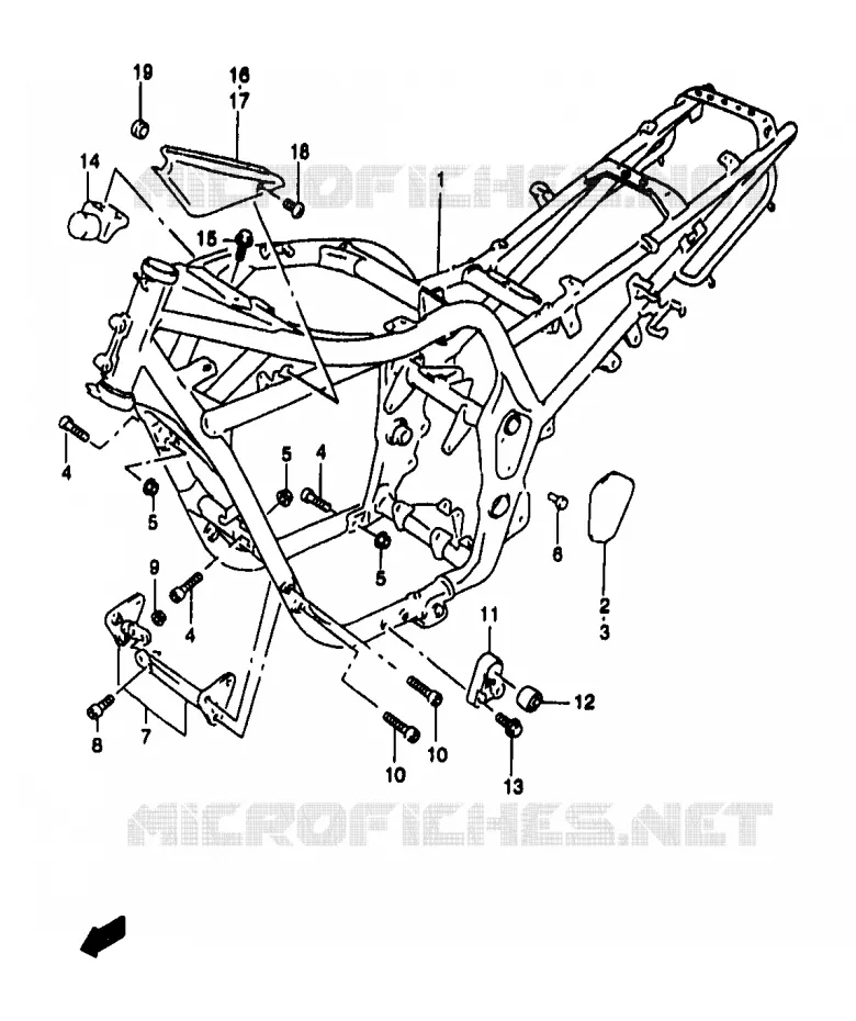 FRAME (GSF1200W/SW) Suzuki MOTO 1200 BANDIT 1997  GSF1200V/GSF1200SV/GSF1200SAV