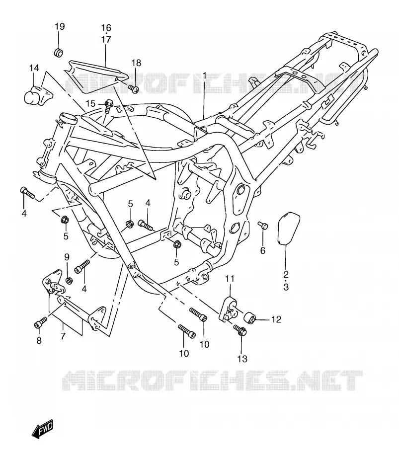 FRAME (GSF1200W/SW) Suzuki MOTO 1200 BANDIT 2000  GSF1200SY(E2)