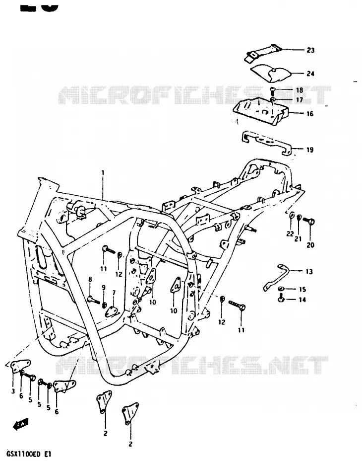 FRAME Suzuki MOTO 1100 GSX-E 1983  GSX1100ED(Z/D)