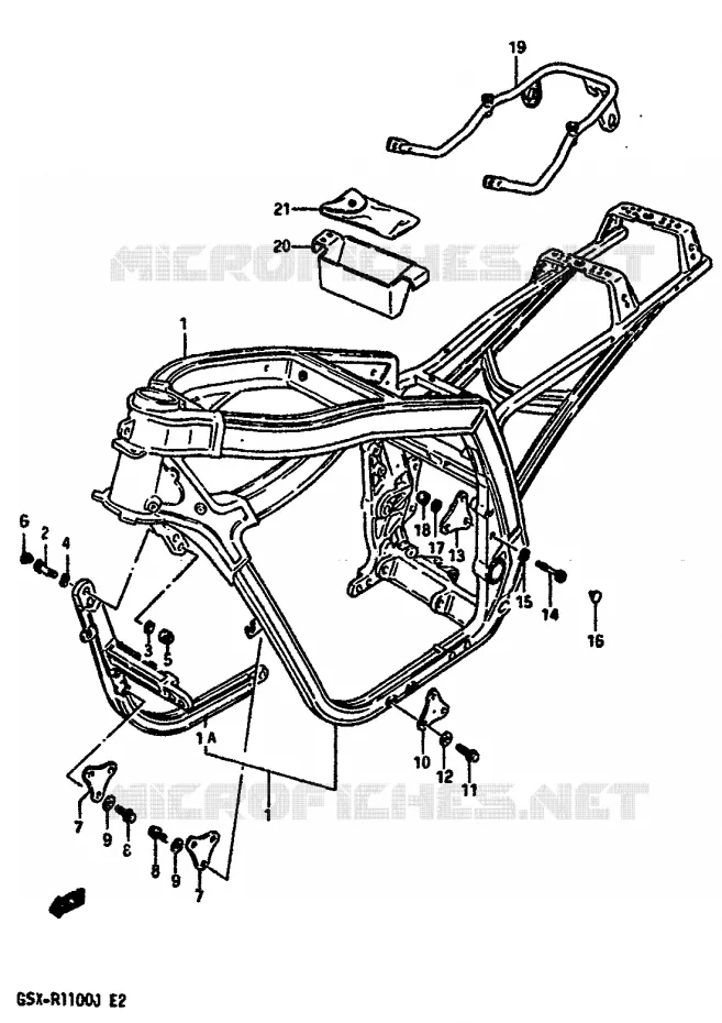 FRAME Suzuki MOTO 1100 GSX-R 1988  GSX-R1100J(G/H/J)