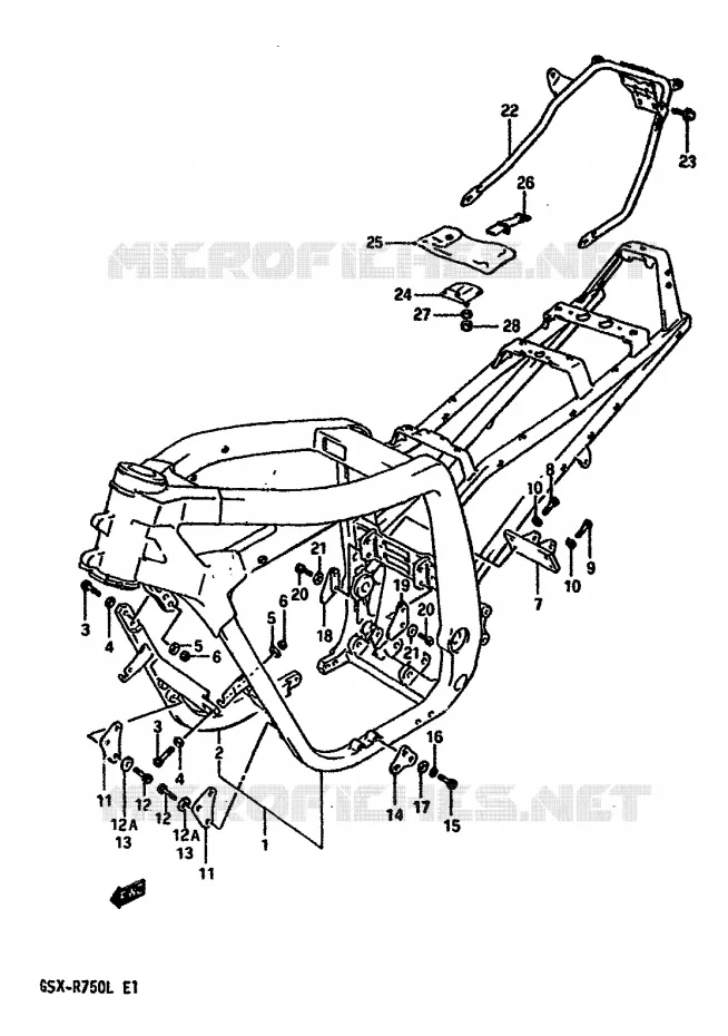 FRAME Suzuki MOTO 750 GSX-R 1989  GSX-R750K(K/L/M)
