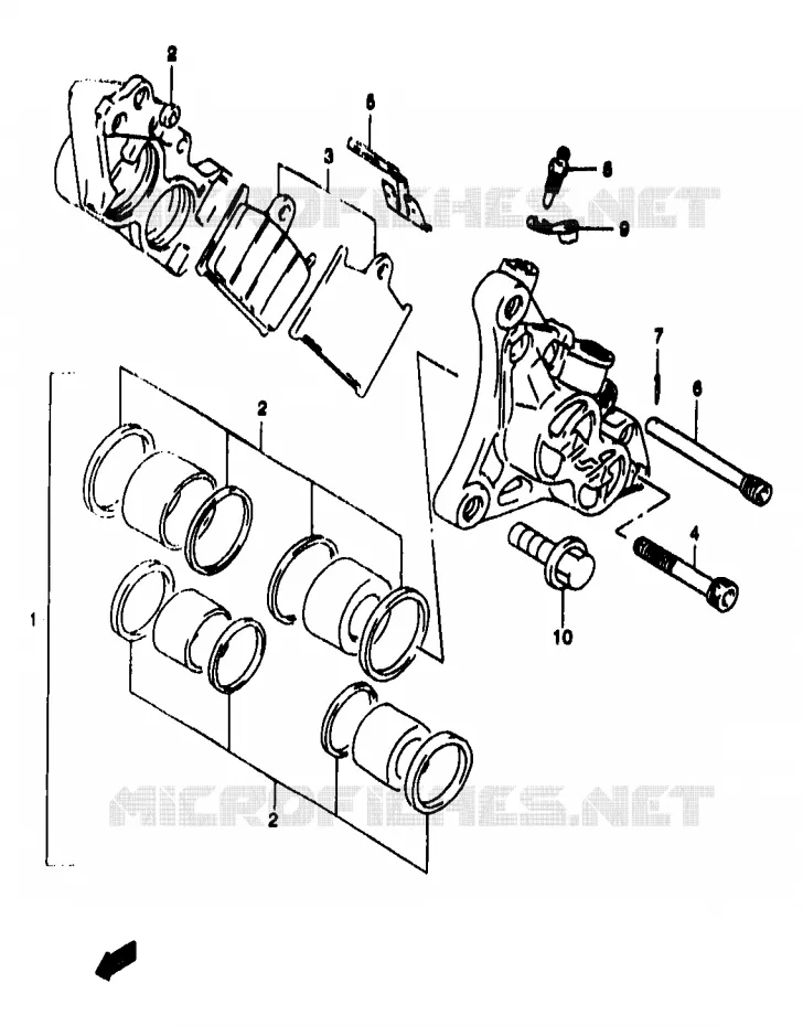 FRONT CALIPER (GSF1200SAV/SAW/SAX/SAY) Suzuki MOTO 1200 BANDIT 1996  GSF1200T/GSF1200ST
