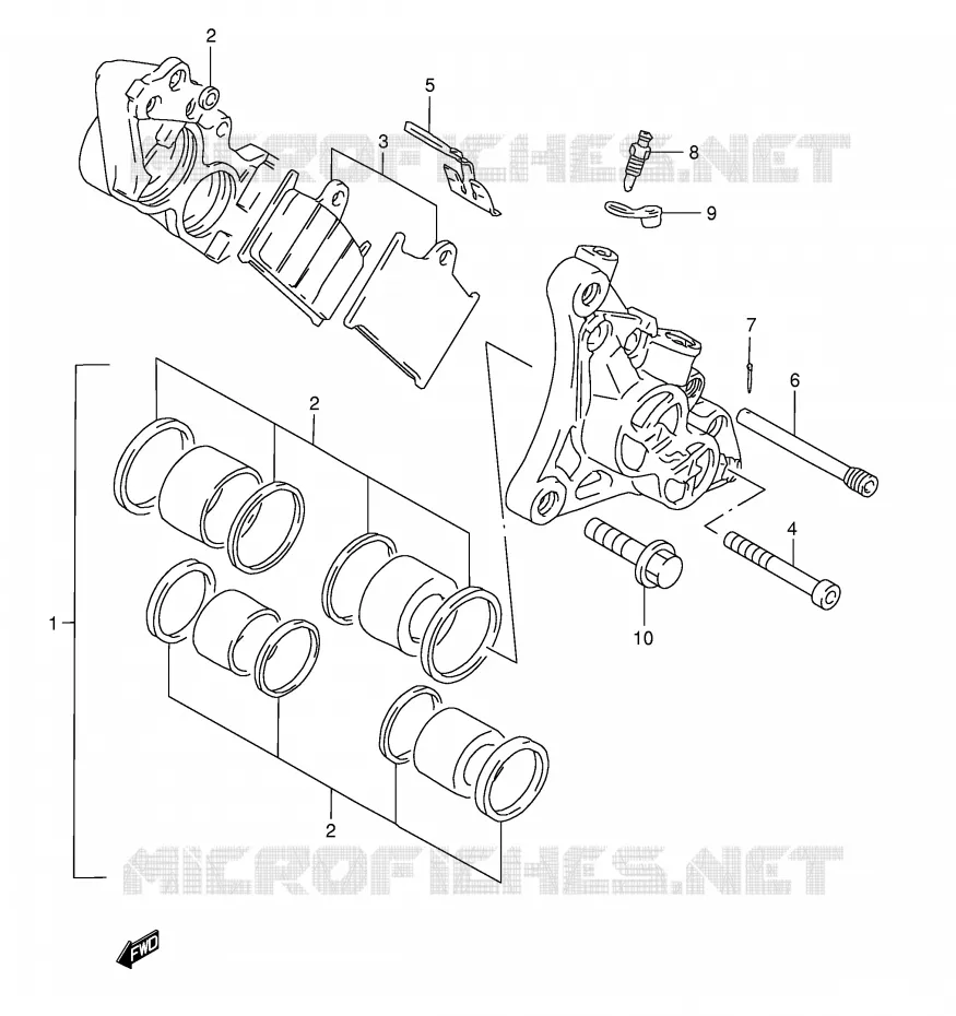 FRONT CALIPER (GSF1200SAV) Suzuki MOTO 1200 BANDIT 2000  GSF1200SY(E28)