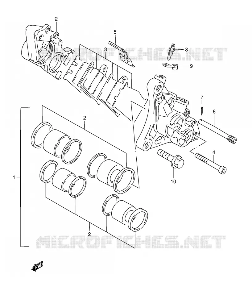 FRONT CALIPER (GSF1200ST/SV/SW/SX/SY) Suzuki MOTO 1200 BANDIT 1999  GSF1200SX(E28)