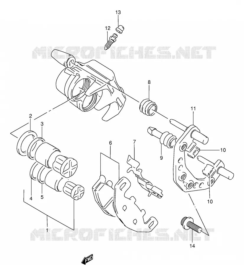 FRONT CALIPER (MODELE M) Suzuki MOTO 250 GSX 1994  GSX250FR(E24)