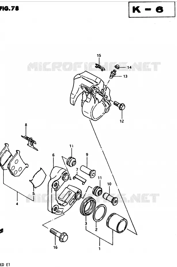 FRONT CALIPER Suzuki MOTO 250 GSX 1983  GSX250ED(Z/D)