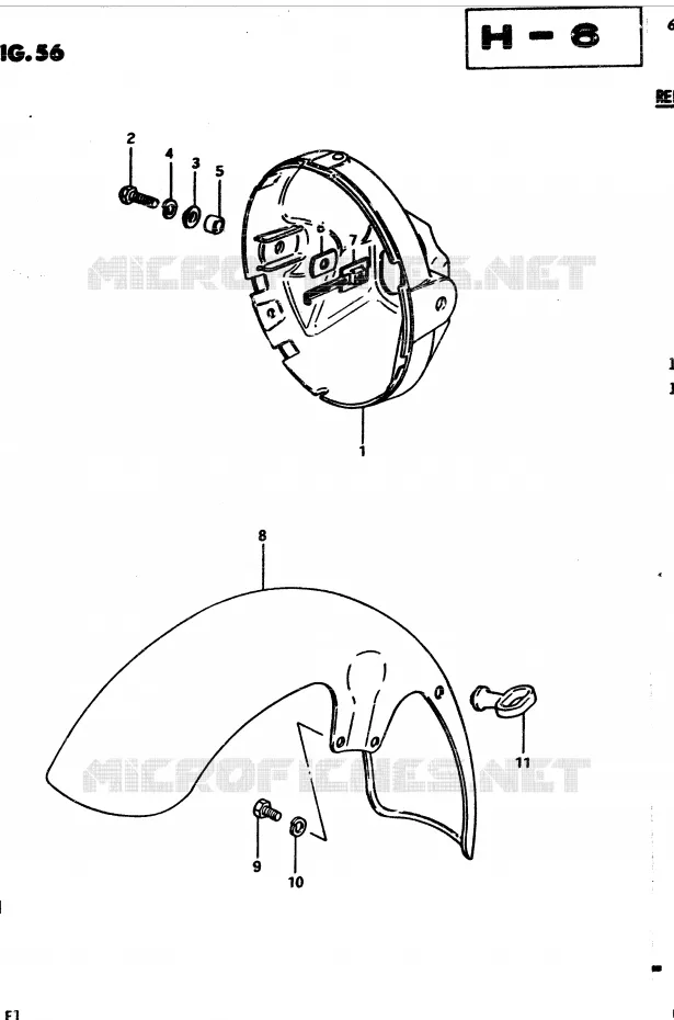 FRONT FENDER - KOPLAMPHUIS (MODELE D) Suzuki MOTO 850 GS 1982  GS850GZ(E1)