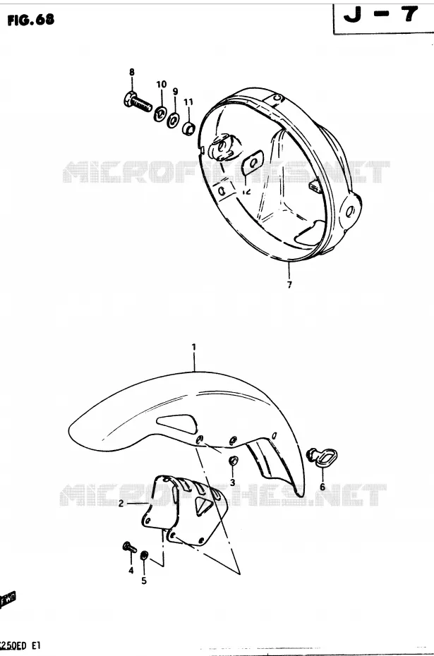 FRONT FENDER - KOPLAMPHUIS Suzuki MOTO 250 GSX 1982  GSX250SZ(Z/D)