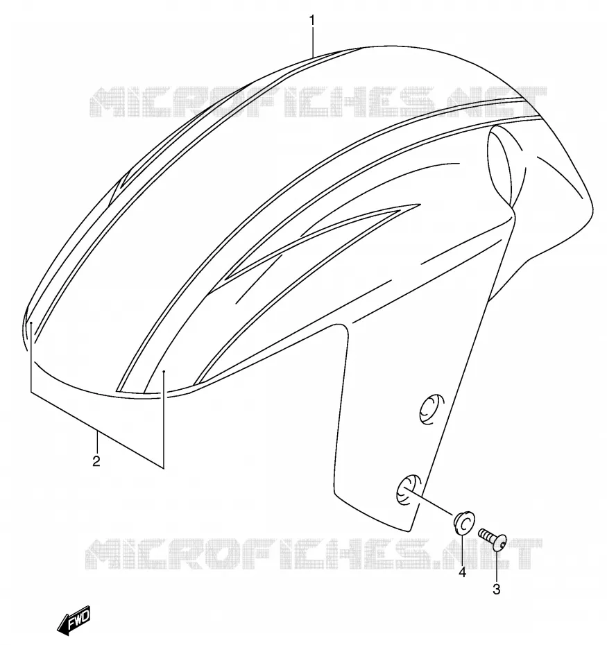FRONT FENDER (GSX-R600ZK3) Suzuki MOTO 600 GSX-R 2002  GSX-R600U2K2(E2)