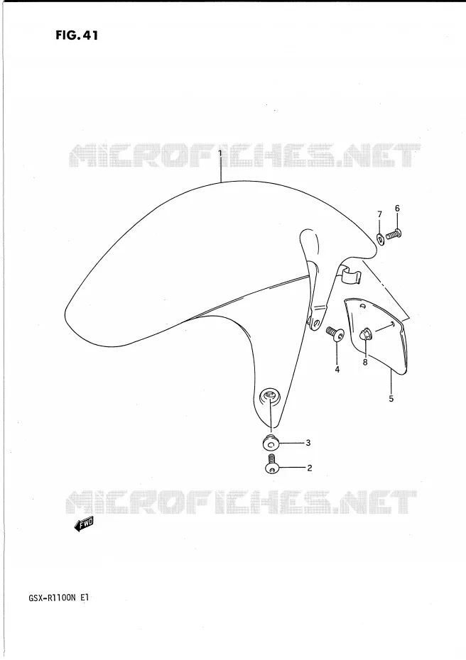 FRONT FENDER Suzuki MOTO 1100 GSX-R 1992  GSX-R1100N(E1)