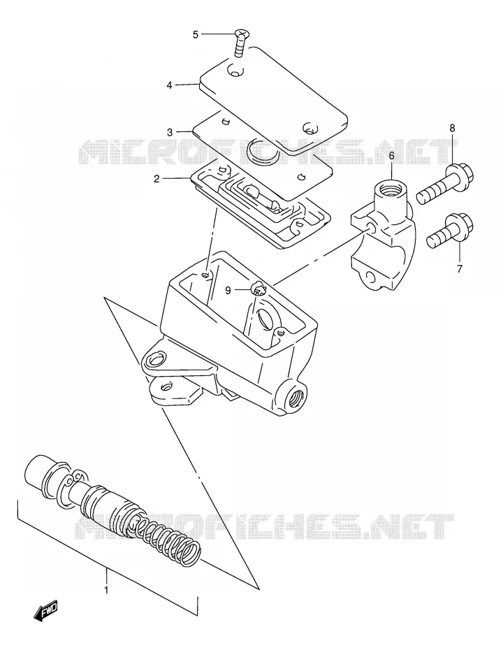 FRONT HOOFDREMCILINDER (GSF1200ST/SV/SW/SX/SY) Suzuki MOTO 1200 BANDIT 1999  GSF1200SX(E28)