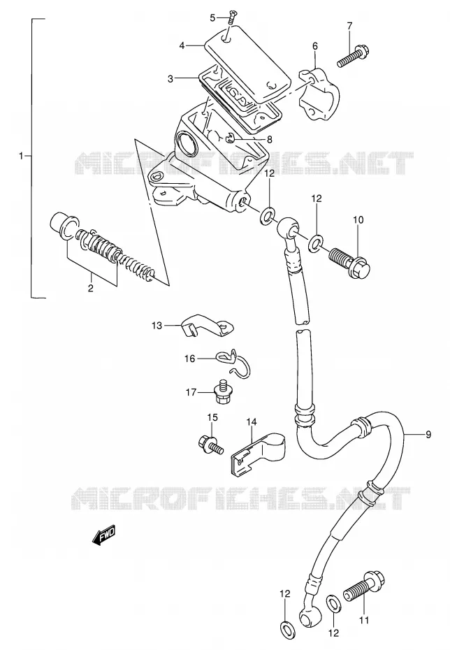 FRONT HOOFDREMCILINDER (MODELE M) Suzuki MOTO 250 GSX 1992  GSX250FN(E24)