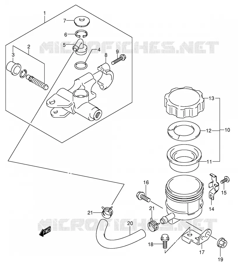 FRONT HOOFDREMCILINDER Suzuki MOTO 600 GSX-R 2001  GSX-R600K1(E2)