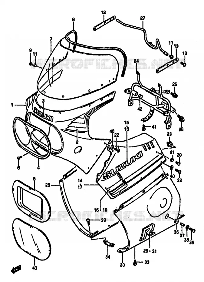 FRONT KUIP (MODELE F) Suzuki MOTO 750 GSX-R 1985  GSX-R750F(F/G/H)