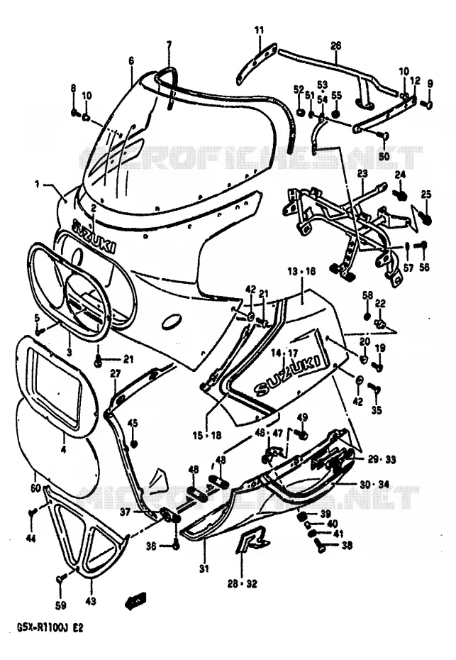 FRONT KUIP (MODELE H) Suzuki MOTO 1100 GSX-R 1987  GSX-R1100H(G/H/J)
