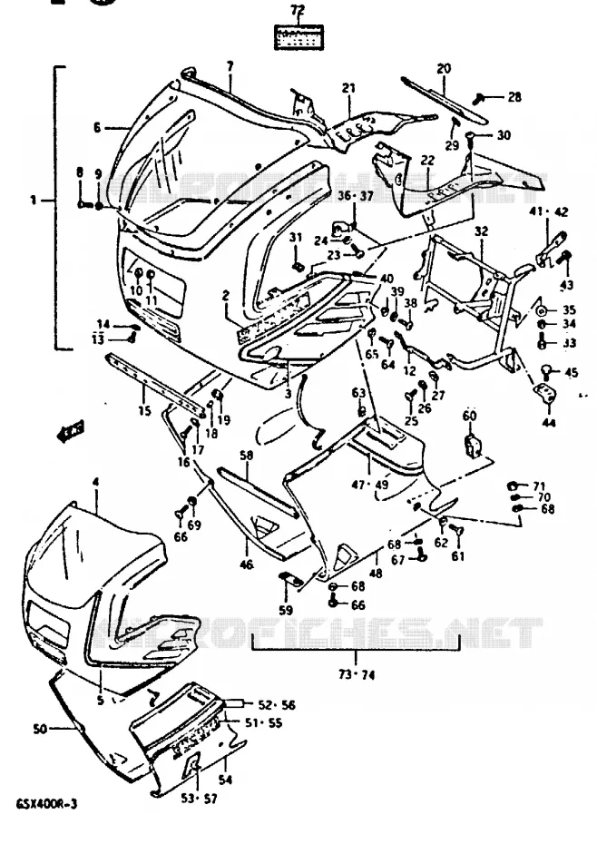 FRONT KUIP Suzuki MOTO 400 GSX-R 1987  GSX-R400H