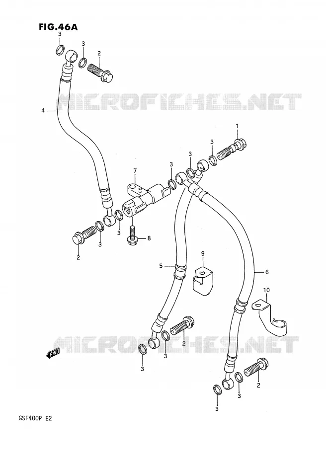 FRONT REMSLANG (E22) Suzuki MOTO 400 BANDIT 1993  GSF400P(E2)