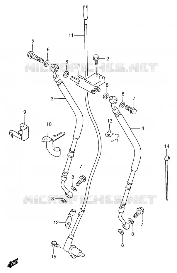 FRONT REMSLANG (GSF1200SAV/SAW/SAX/SAY) Suzuki MOTO 1200 BANDIT 1999  GSF1200SX(E2)