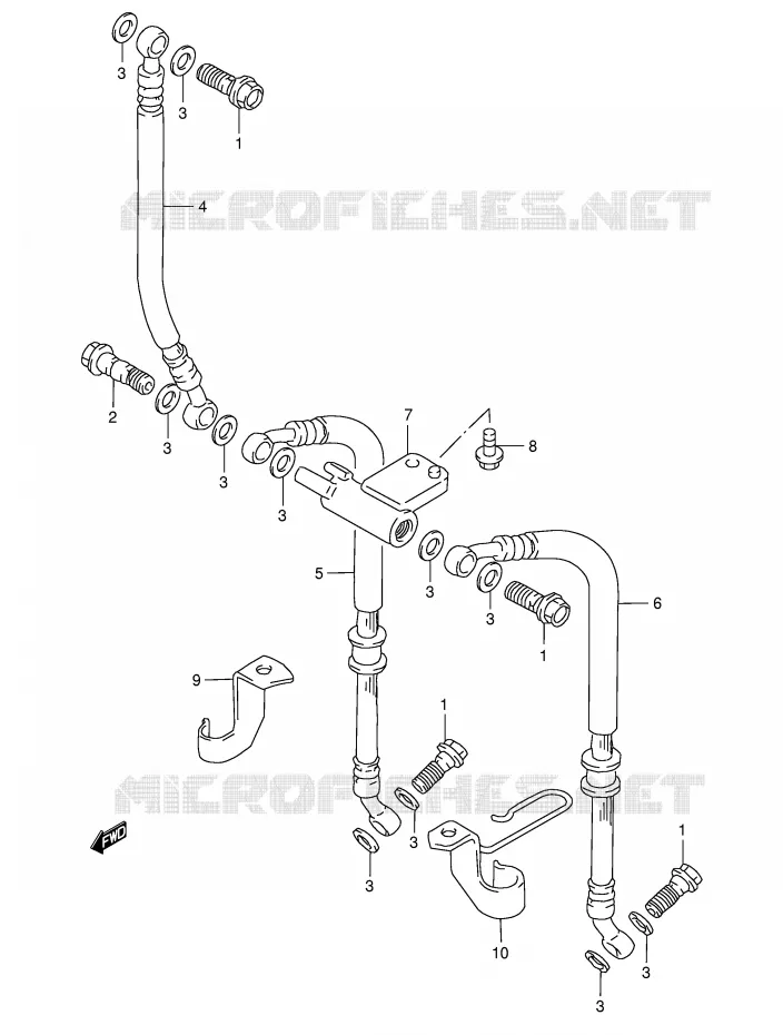FRONT REMSLANG (GSF1200ST/SV/SW/SX/SY) Suzuki MOTO 1200 BANDIT 1997  GSF1200SAV(E28)