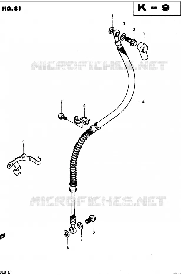 FRONT REMSLANG (GSX250Z/D E24,GSX250SZ E24) Suzuki MOTO 250 GSX 1983  GSX250ESD(Z/D)