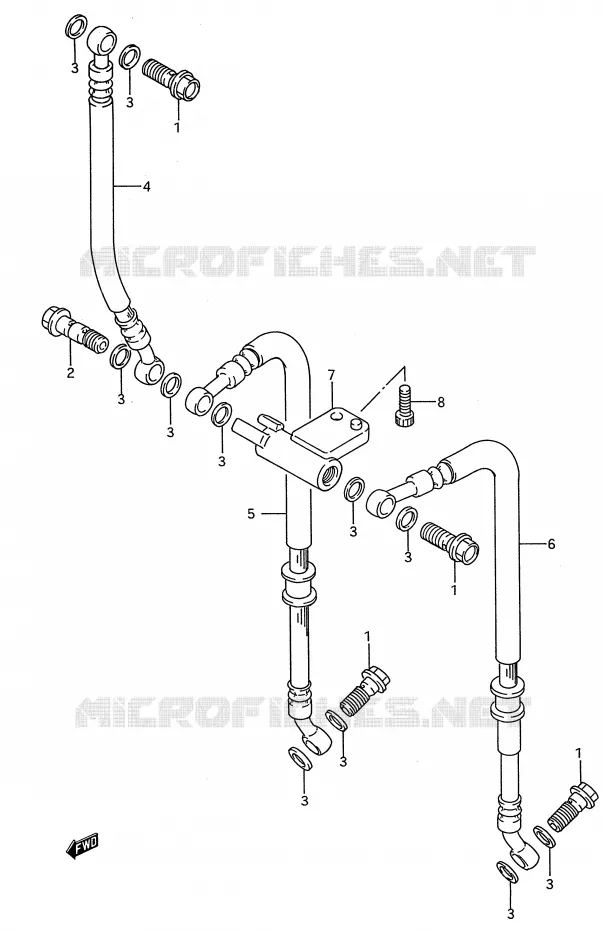FRONT REMSLANG (MODELE N/P) Suzuki MOTO 750 GSX-R 1993  GSX-R750WP(E28)