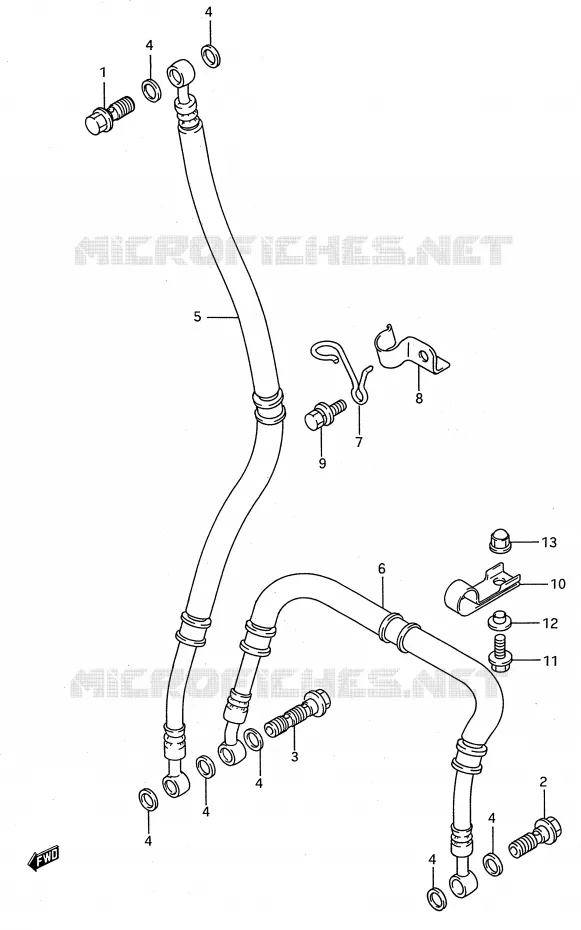 FRONT REMSLANG (MODELE R/S) Suzuki MOTO 750 GSX-R 1995  GSX-R750WS(E28)