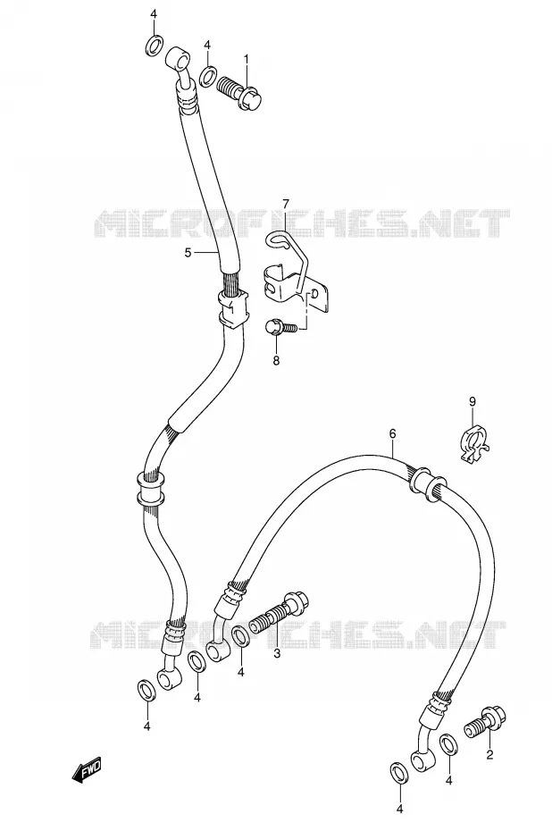 FRONT REMSLANG Suzuki MOTO 1000 GSX-R 2004  GSX-R1000K4(E2)