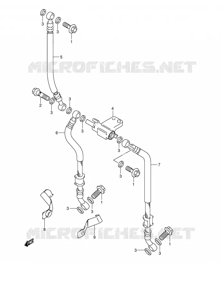 FRONT REMSLANG Suzuki MOTO 1400 GSX 2002  GSX1400U1K2(E2)