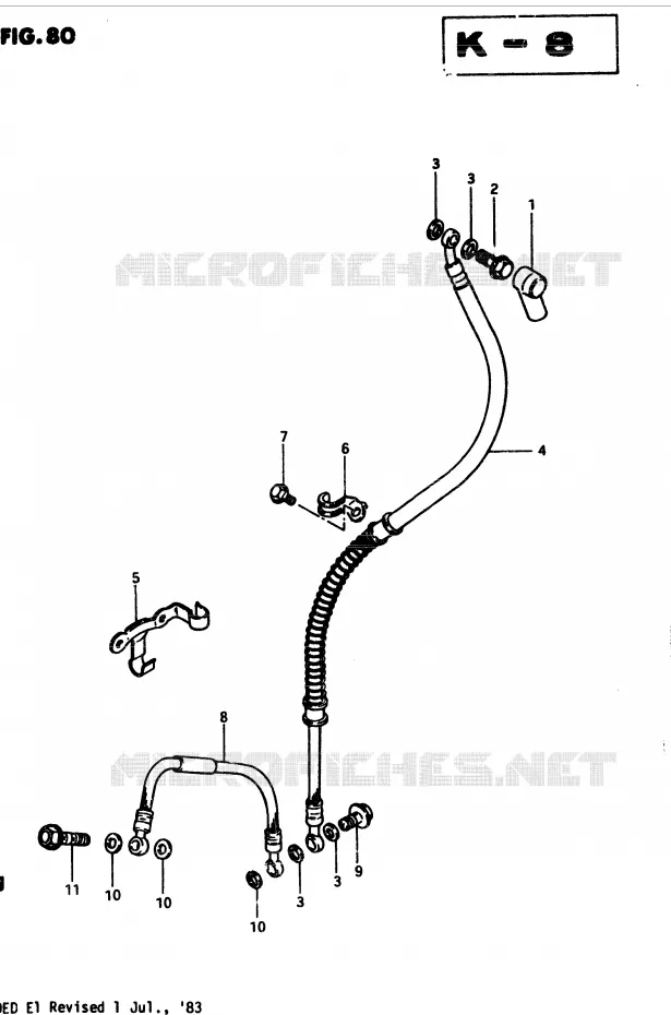 FRONT REMSLANG Suzuki MOTO 250 GSX 1983  GSX250ED(Z/D)
