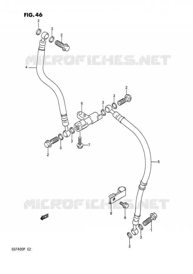 FRONT REMSLANG Suzuki MOTO 400 BANDIT 1992  GSF400N(E2)