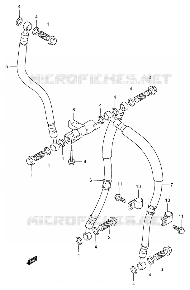 FRONT REMSLANG Suzuki MOTO 400 GSX 1997  GSX400V(E30)