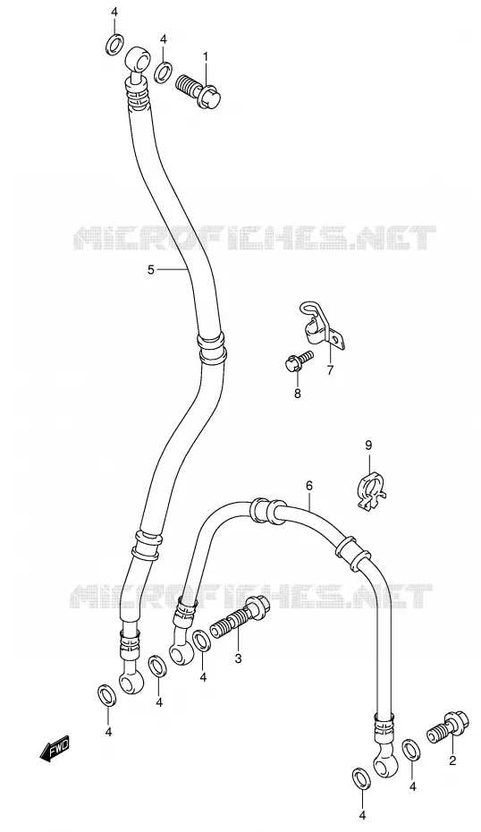 FRONT REMSLANG Suzuki MOTO 600 GSX-R 2001  GSX-R600U2K1(E2)