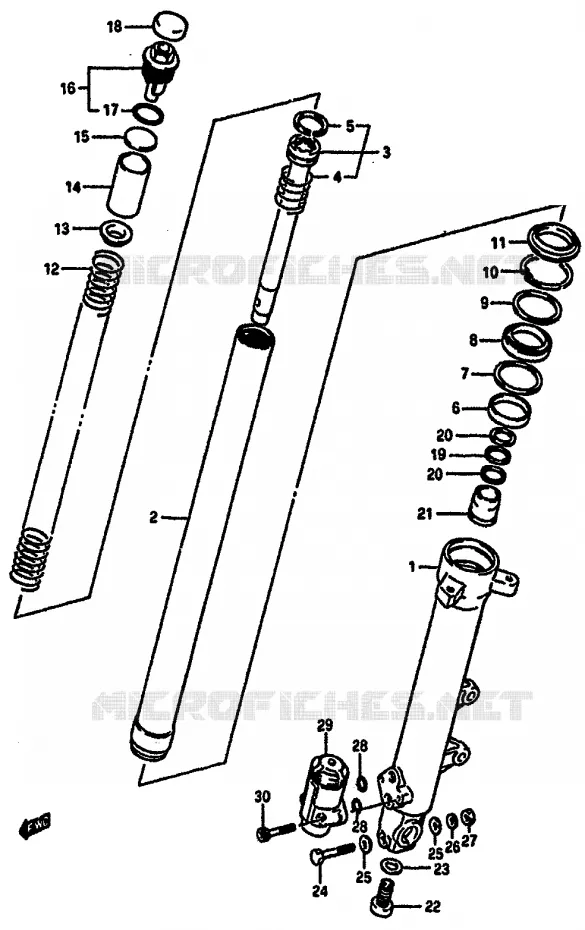 FRONT RIGHT SCHOKDEMPER Suzuki MOTO 750 GSX-R 1985  GSX-R750F(F/G/H) E34