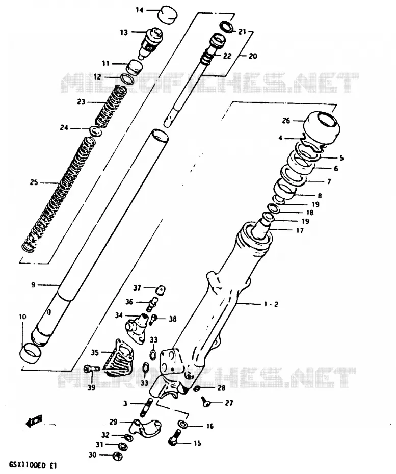 FRONT SCHOKDEMPER (GSX1100ESD) Suzuki MOTO 1100 GSX-E 1983  GSX1100EXD(Z/D)