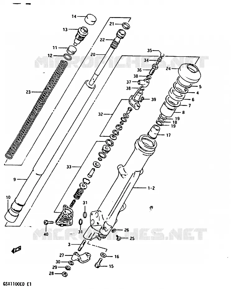 FRONT SCHOKDEMPER (GSX1100EZ) Suzuki MOTO 1100 GSX 1982  GSX1100Z(Z/D)