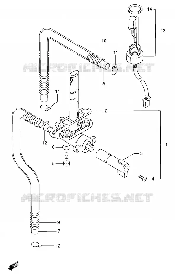 FUEL COCK (MODELE T/V/W) Suzuki MOTO 1100 GSX-R 1995  GSX-R1100WS(E2)