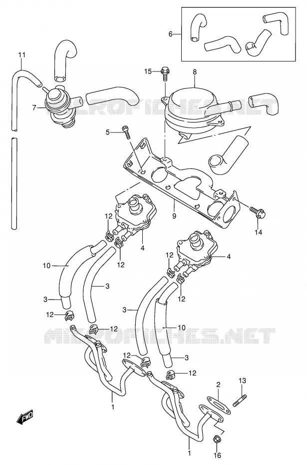 FUEL EVAP SYSTEM (E18) Suzuki MOTO 600 BANDIT 1996  GSF600ST(E2)