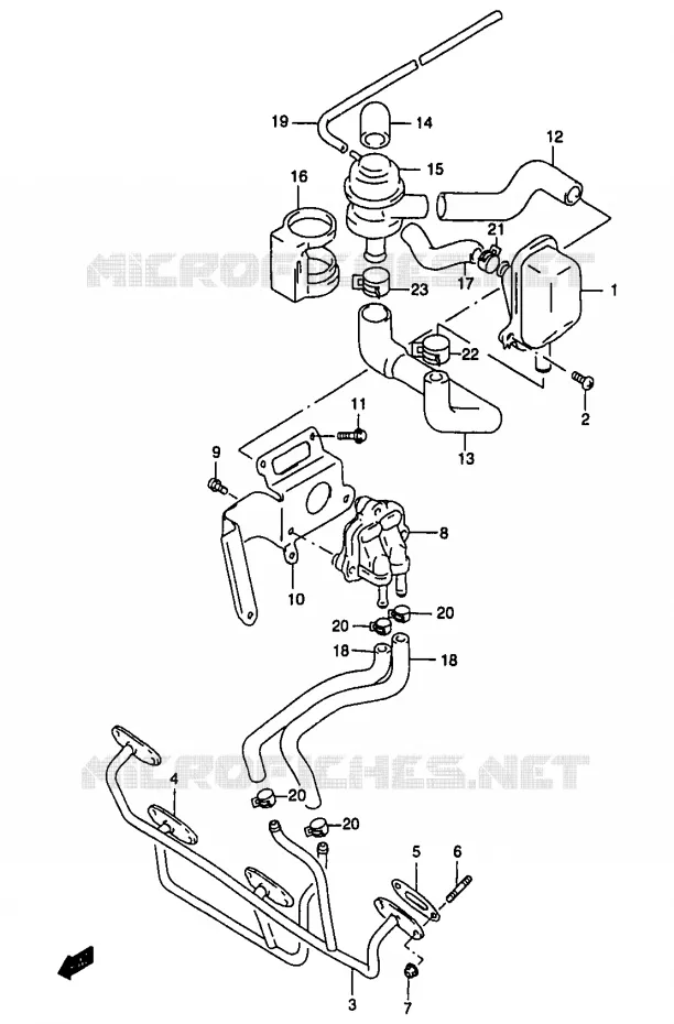 FUEL EVAP SYSTEM (GSF1200SAV/SAW/SAX/SAY E18) Suzuki MOTO 1200 BANDIT 1997  GSF1200V(T/V/W/X/Y)